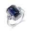 Blue Sapphire Cocktail Ring Silver 4.5 Ct Size 5-9 SR11198 Dimension