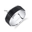 Mens Titanium Wedding Band Ring 10mm Beveled Edges Black Wave Pattern Sizes 7-14