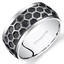 Mens Two Tone Hexagon Pattern Titanium Wedding Band Ring 10mm Sizes 7-14