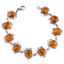 Baltic Amber Elliptical Bracelet Sterling Silver Cognac Color Round Shape SB4378 SB4378