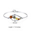 Baltic Amber Open Leaf Bangle Bracelet Sterling Silver Multi Colors SB4384 SB4384