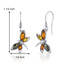 Baltic Amber Butterfly Dangle Earrings Sterling Silver Multiple Colors SE8484 SE8484