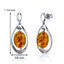 Baltic Amber Earrings Sterling Silver Cognac Color Oval Shape SE8490 SE8490