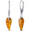 Baltic Amber French Clip Earrings Sterling Silver Cognac Color SE8492 SE8492