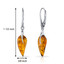 Baltic Amber French Clip Earrings Sterling Silver Cognac Color SE8492 SE8492