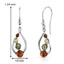 Baltic Amber Open Leaf Earrings Sterling Silver Multiple Colors SE8494 SE8494