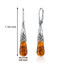 Baltic Amber Earrings Sterling Silver Cognac Color Tear Drop SE8498 SE8498