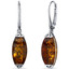 Baltic Amber Gallery Earrings Sterling Silver Cognac Color SE8500 SE8500