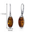 Baltic Amber Gallery Earrings Sterling Silver Cognac Color SE8500 SE8500