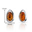 Baltic Amber Stud Earrings Sterling Silver Cognac Color Oval Shape SE8502 SE8502