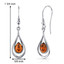 Baltic Amber Dangle Earrings Sterling Silver Cognac Color Tear Drop Shape SE8512 SE8512