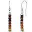 Five Stone Multi Color Baltic Amber Dangle Earrings Sterling Silver SE8520 SE8520