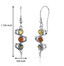 Three Stone Baltic Amber Earrings Sterling Silver Green Honey Cognac Colors SE8522 SE8522