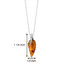 Baltic Amber Leaf Pendant Necklace Sterling Silver Cognac Color SP11086 SP11086