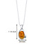 Baltic Amber Large Pendant Necklace Sterling Silver Cognac Color Oval Shape SP11102 SP11102