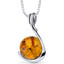 Baltic Amber Sphere Pendant Necklace Sterling Silver Cognac Color SP11106 SP11106