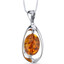Baltic Amber Pendant Necklace Sterling Silver Cognac Color Large Oval Shape SP11108 SP11108