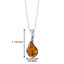 Baltic Amber Tear Drop Pendant Necklace Sterling Silver Cognac Color SP11112 SP11112