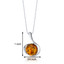 Baltic Amber Large Round Pendant Necklace Sterling Silver Cognac Color SP11122 SP11122