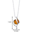 Baltic Amber Open Spiral Pendant Necklace Sterling Silver Cognac Color SP11124 SP11124