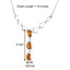 Three Stone Baltic Amber Necklace Sterling Silver Cognac Color Oval Shape SP11128 SP11128