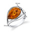 Baltic Amber Tear Drop Ring Sterling Silver Cognac Color Sizes 5-9 SR11308