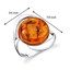 Baltic Amber Swirl Ring Sterling Silver Cognac Color Large Round Shape Sizes 5-9 SR11310