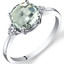 14K White Gold Green Amethyst Diamond Ring 1.75 Carat Round Cut