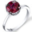 14K White Gold Created Ruby Solitaire Ring 2.50 Carat Checkerboard Cut