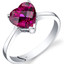 14K White Gold Created Ruby Heart Solitaire Ring 2.25 Carat