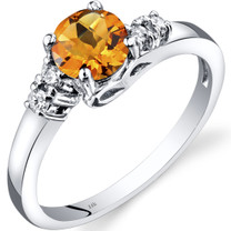 14K White Gold Citrine Diamond Solstice Ring