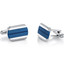 Cool Artic Blue Stripe Polished Stainless Steel Cufflinks SC1078