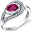 14K White Gold Created Ruby Diamond Infinity Ring  1.22 Carats Total