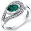 14K White Gold Created Emerald Diamond Infinity Ring  0.97 Carats Total