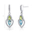 Swiss Blue Topaz and Peridot Earrings Sterling Silver Pear Shape 1.50 Carats Total SE8528