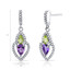Amethyst and Peridot Earrings Sterling Silver Pear Shape 1.00 Carats Total SE8532