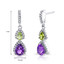Amethyst and Peridot Open Halo Earrings Sterling Silver 2 Stone 1.50 Carats Total SE8558