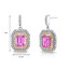 4.00 Carats Created Pink Sapphire Rose Gold-Tone Earrings Sterling Silver SE8560