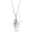 Swiss Blue Topaz and Peridot Pendant Necklace Sterling Silver Pear Shape 1.25 Carats Total  SP11148