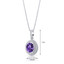 Amethyst Halo Pendant Necklace Sterling Silver 2.50 Carats  SP11154
