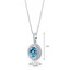 Swiss Blue Topaz Halo Pendant Necklace Sterling Silver 2.75 Carats SP11156
