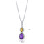 Amethyst and Citrine Open Halo Pendant Necklace Sterling Silver 2 Stone 1.25 Carats Total SP11170