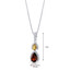 Garnet and Citrine Open Halo Pendant Necklace Sterling Silver 2 Stone 1.75 Carats Total SP11176