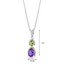 Amethyst and Peridot Open Halo Pendant Necklace Sterling Silver 2 Stone 1.50 Carats Total SP11178