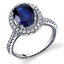 Created Sapphire Halo Milgrain Ring Sterling Silver 2.75 Carats Sizes 5 to 9 SR11346