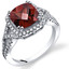 Garnet Cushion Cut Checkerboard Ring Sterling Silver 2.50 Carats Sizes 5 to 9 SR11356