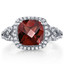Garnet Cushion Cut Checkerboard Ring Sterling Silver 2.50 Carats Sizes 5 to 9 SR11356
