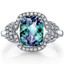 Simulated Alexandrite Anti Cushion Cut Ring Sterling Silver 2.75 Carats Sizes 5 to 9 SR11408