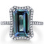 4.25 Carat Simulated Alexandrite Octagon Ring Sterling Silver Sizes 5 to 9 SR11424