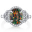 Created Black Opal Cocktail Ring Sterling Silver 1.25 Carats Sizes 5 to 9 SR11478